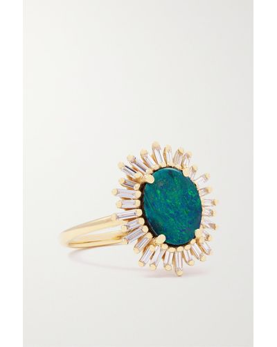 Suzanne Kalan Ring Aus 18 karat Gold Mit Opal Und Diamanten - Blau
