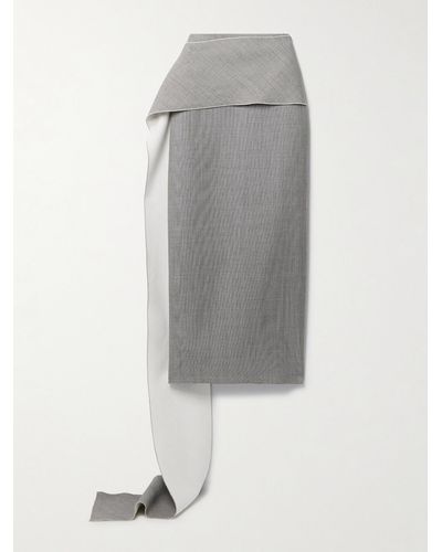 The Row Laz Wrap-effect Wool-blend Midi Skirt - Grey