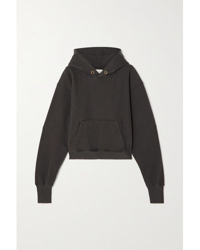 Les Tien Cropped Cotton-jersey Hoodie - Black