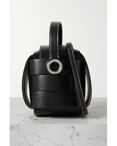 JW Anderson Knot Leather Shoulder Bag - Black