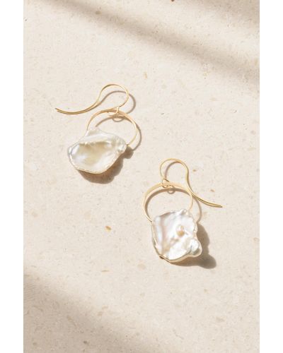 Melissa Joy Manning Boucles D'oreilles En Or 14 Carats (585/1000) Recyclé Et Perles - Neutre