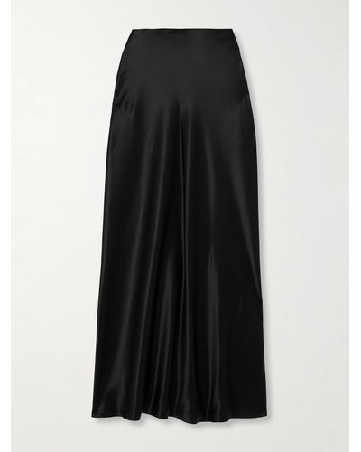 Saint Laurent Silk-satin Maxi Skirt - Black