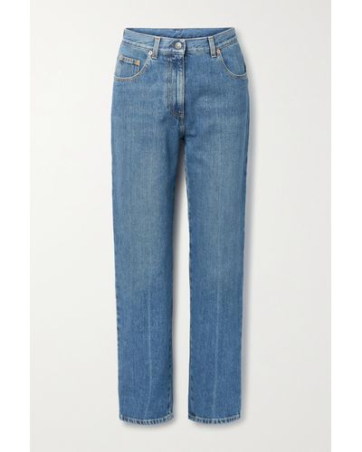 Gucci Horsebit-detailed High-rise Straight-leg Jeans - Blue