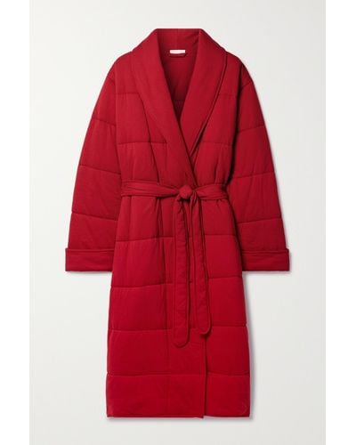 Skin Sevan Quilted Cotton Robe - Red