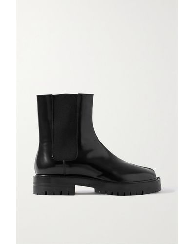 Maison Margiela Tabi County Chelsea Boots Aus Lackleder Mit Geteilter Kappe - Schwarz