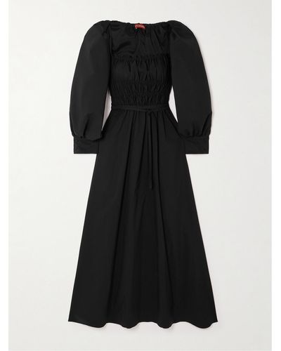 Altuzarra Andrea Ruched Cotton-blend Midi Dress And Bolero Set - Black