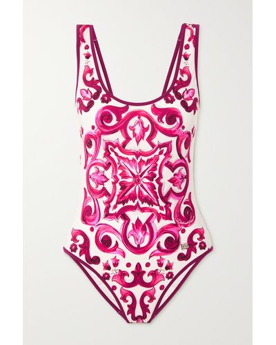 Dolce & Gabbana Bedruckter Badeanzug - Pink