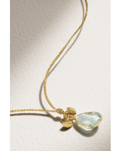 Pippa Small 18-karat Gold Aquamarine Necklace - Natural