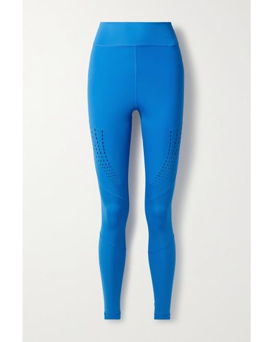 adidas By Stella McCartney Truepurpose Leggings Aus Recyceltem Stretch-material Mit Perforationen - Blau