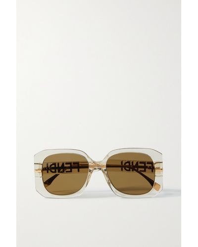 Fendi Graphy Oversized Square-frame Acetate And Gold-tone Sunglasses - Brown