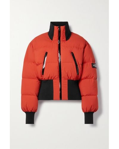 Rudsak + Net Sustain Ady Ribbed-knit Trimmed Quilted Soft-stretch Down Ski Jacket - Red