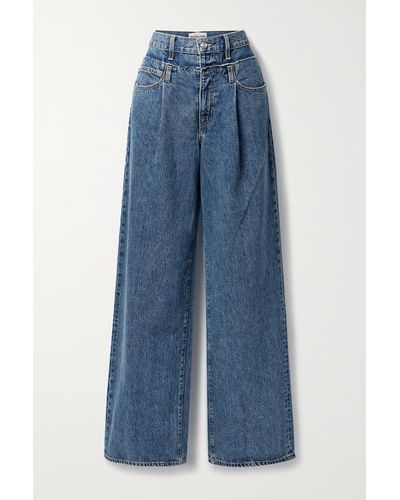 SLVRLAKE Denim + Net Sustain Eva X Taylor Hoch Sitzende Jeans Mit Weitem Bein Aus Bio-denim Mit Bundfalten - Blau