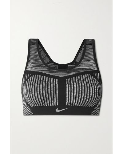 Nike Soutien-gorge De Sport En Flyknit À Rayures Fe/nom - Noir