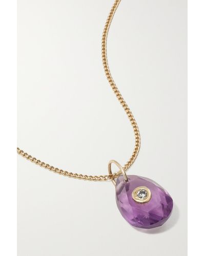 Pascale Monvoisin Orso N°1 Collier Kette Aus 9 Karat Gold Und 14 Karat Gold Mit Amethyst Und Diamant - Lila