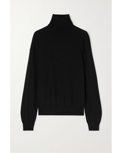 Saint Laurent Wool Turtleneck Sweater - Black