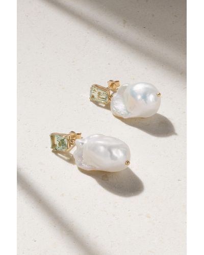 Mateo 14-karat Gold, Pearl And Amethyst Earrings - Natural