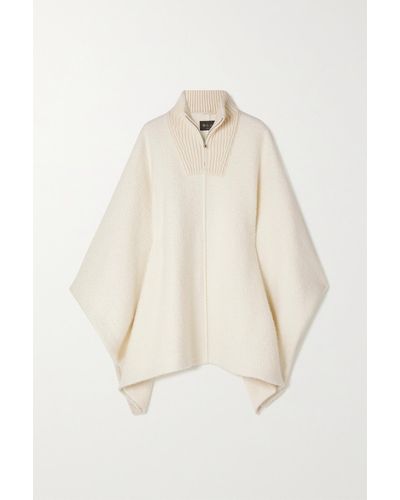 Loro Piana Britney Cashmere And Silk-blend Turtleneck Poncho - Natural