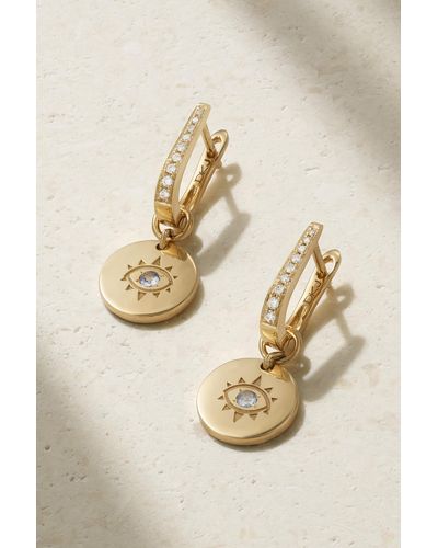 Diane Kordas Evil Eye 18-karat Gold, Diamond And Sapphire Earrings - Natural