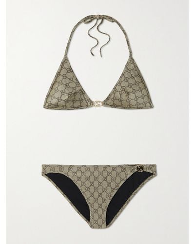Gucci Monogram Gg Triangle Bikini - White