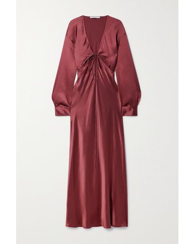 Christopher Esber Triquetra Cutout Silk-satin Maxi Dress - Red