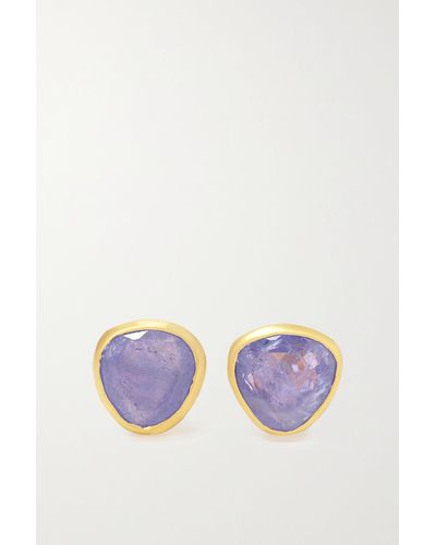 Pippa Small Boucles D'oreilles En Or 18 Carats (750/1000) Et Tanzanites Small Classic - Violet