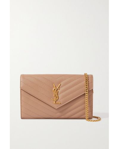 Saint Laurent Cassandre Matelassé Leather Wallet on a Chain