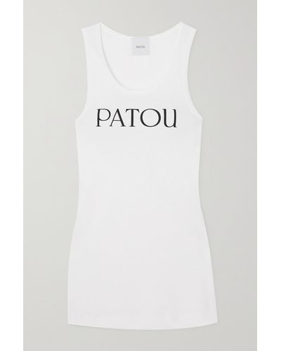 Patou Iconic Tanktop Aus Baumwoll-jersey Mit Prints - Weiß