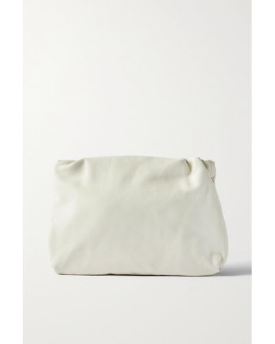 The Row Bourse Leather Clutch - Natural