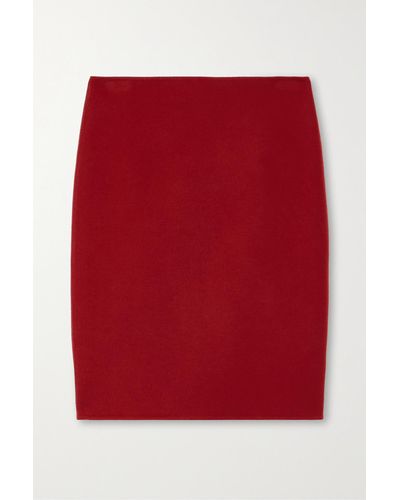 The Row Bart Cashmere Skirt - Red