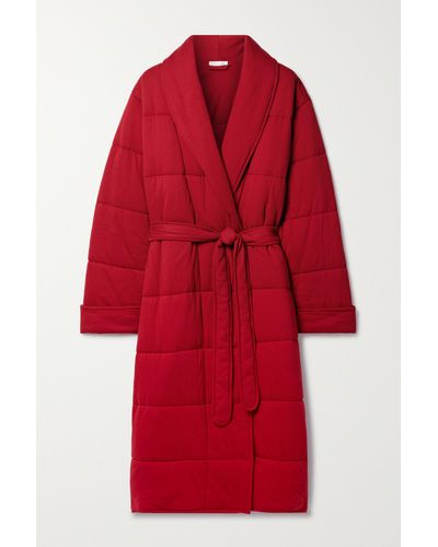Skin Sevan Quilted Cotton Robe - Red