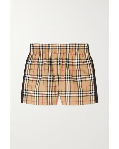 Burberry Striped Checked Cotton-blend Shorts - Multicolour