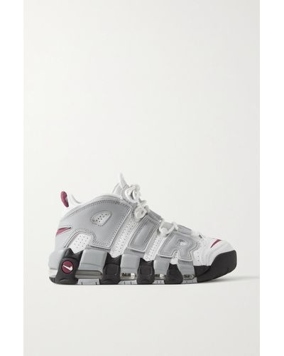 Nike Air More Uptempo Leather High-top Sneakers - White