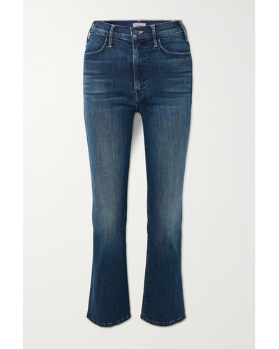 Mother + Net Sustain The Hustler Cropped High-rise Flared Jeans - Blue