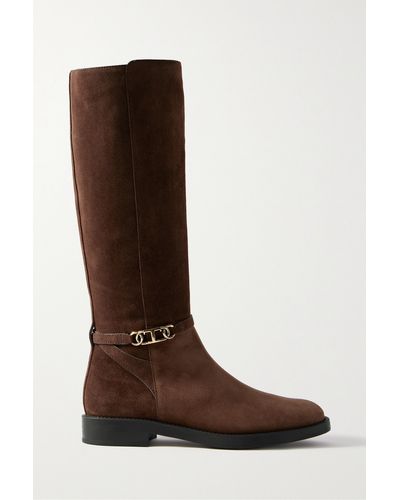 Tod's Gomma Suede Knee Boots - Brown