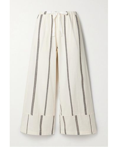 lemlem + Net Sustain Desta Striped Cotton-blend Straight-leg Trousers - White