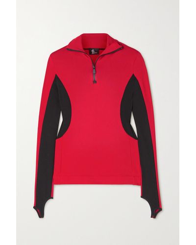 3 MONCLER GRENOBLE Power Grid Polartec Stretch-jersey Base Layer - Red