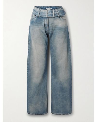 Acne Studios Belted High-rise Wide-leg Jeans - Blue