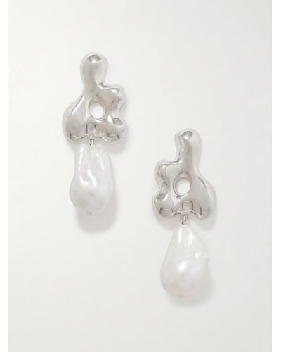 AGMES + Simone Bodmer-turner Recycled Sterling Silver Pearl Earrings - White