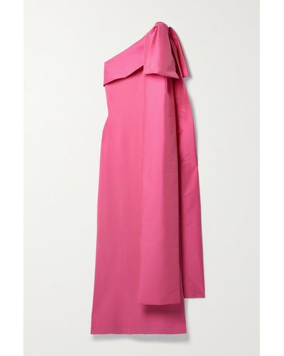 BERNADETTE Adrian Asymmetrische Robe Aus Crêpe Mit Schleife Aus Taft - Pink