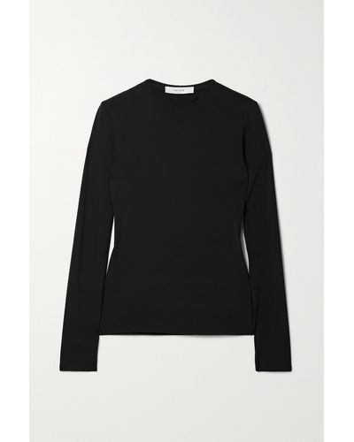 The Row Essentials Sherman Cotton-jersey Top - Black