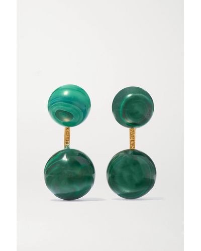 Mateo 14-karat Gold Malachite Earrings - Green