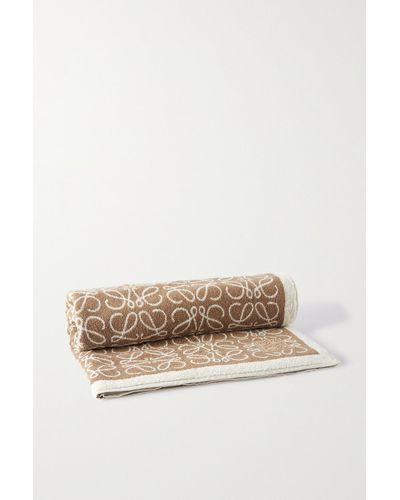 Loewe Anagram Cotton-terry Jacquard Towel - Natural