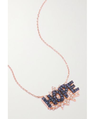 Diane Kordas Hope 18-karat Rose Gold, Sapphire And Diamond Necklace - Metallic