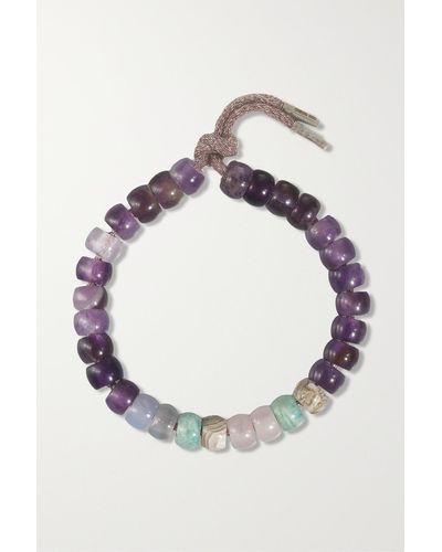 Carolina Bucci Forte Beads Big Sur Armband Aus Lurex® Mit Mehreren Steinen Und Details Aus 18 Karat Gold - Lila