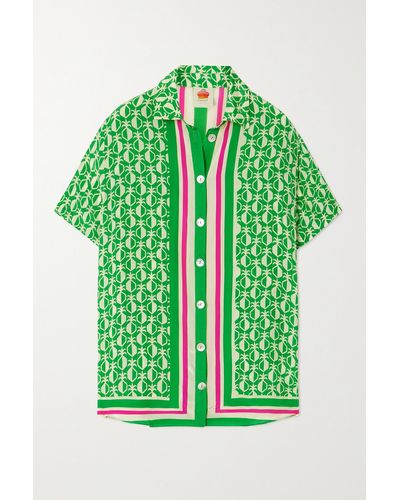 FARM Rio Pineapple Printed Voile Shirt - Green