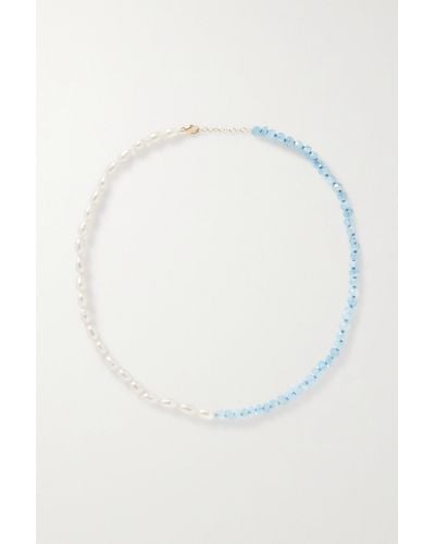 JIA JIA + Net Sustain Union Gold, Aquamarine And Pearl Necklace - Blue