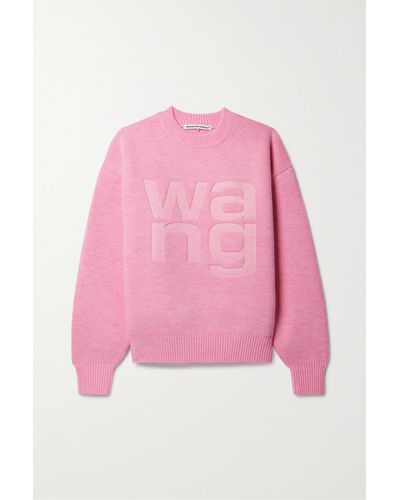 T By Alexander Wang Debossed Knitted Jumper - Pink