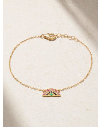 Andrea Fohrman Mini Rainbow 14-karat Gold, Sapphire And Emerald Bracelet - Natural