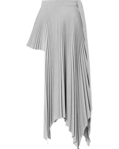 Peter Do Asymmetric Pleated Voile Skirt - Grey