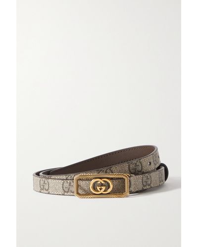 Gucci Interlocking G Thin Belt - Brown